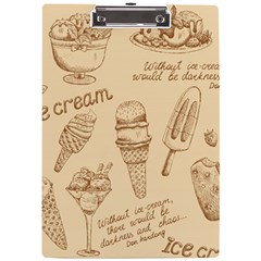 Ice-cream-vintage-pattern A4 Acrylic Clipboard by Salman4z