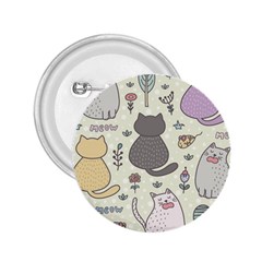 Funny Cartoon Cats Seamless Pattern 2 25  Buttons by Salman4z