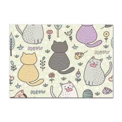 Funny Cartoon Cats Seamless Pattern Sticker A4 (100 Pack) by Salman4z