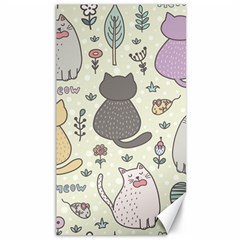 Funny Cartoon Cats Seamless Pattern Canvas 40  X 72  by Salman4z