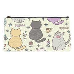 Funny Cartoon Cats Seamless Pattern Pencil Case