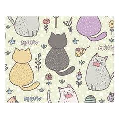 Funny Cartoon Cats Seamless Pattern Two Sides Premium Plush Fleece Blanket (large) by Salman4z