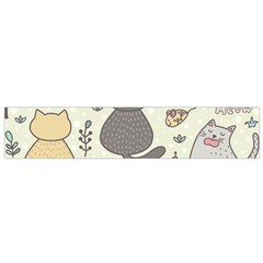 Funny Cartoon Cats Seamless Pattern Small Premium Plush Fleece Scarf by Salman4z