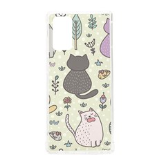 Funny Cartoon Cats Seamless Pattern Samsung Galaxy Note 20 Tpu Uv Case by Salman4z