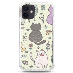 Funny Cartoon Cats Seamless Pattern Iphone 12 Mini Tpu Uv Print Case	 by Salman4z