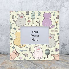 Funny Cartoon Cats Seamless Pattern White Box Photo Frame 4  X 6  by Salman4z