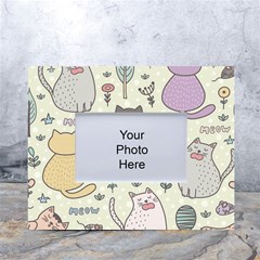 Funny Cartoon Cats Seamless Pattern White Tabletop Photo Frame 4 x6  by Salman4z