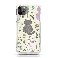 Funny Cartoon Cats Seamless Pattern Iphone 11 Pro Max 6 5 Inch Tpu Uv Print Case by Salman4z