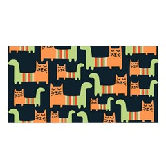 Seamless-pattern-with-cats Satin Shawl 45  X 80  by Salman4z