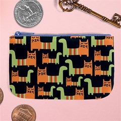 Seamless-pattern-with-cats Large Coin Purse by Salman4z