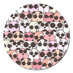 Cute-dog-seamless-pattern-background Magnet 5  (round) by Salman4z