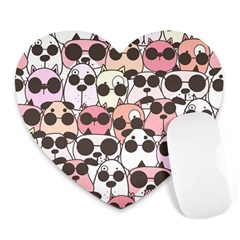 Cute-dog-seamless-pattern-background Heart Mousepad by Salman4z