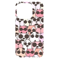 Cute-dog-seamless-pattern-background Iphone 14 Pro Black Uv Print Case by Salman4z