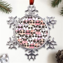 Cute-dog-seamless-pattern-background Metal Large Snowflake Ornament by Salman4z