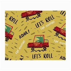 Childish-seamless-pattern-with-dino-driver Small Glasses Cloth (2 Sides) by Salman4z