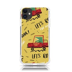 Childish-seamless-pattern-with-dino-driver Iphone 11 Tpu Uv Print Case by Salman4z