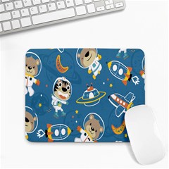 Seamless-pattern-funny-astronaut-outer-space-transportation Small Mousepad by Salman4z