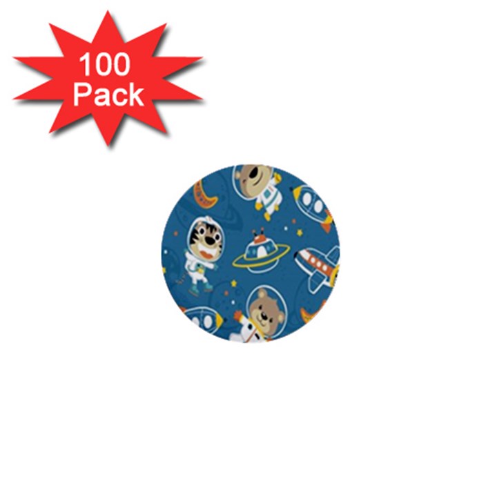 Seamless-pattern-funny-astronaut-outer-space-transportation 1  Mini Buttons (100 pack) 