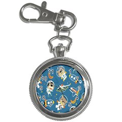 Seamless-pattern-funny-astronaut-outer-space-transportation Key Chain Watches by Salman4z