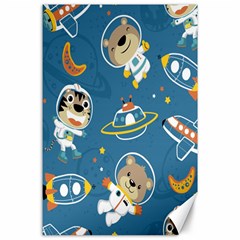 Seamless-pattern-funny-astronaut-outer-space-transportation Canvas 24  X 36  by Salman4z