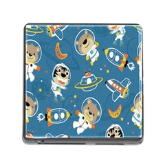 Seamless-pattern-funny-astronaut-outer-space-transportation Memory Card Reader (square 5 Slot) by Salman4z