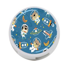 Seamless-pattern-funny-astronaut-outer-space-transportation 4-port Usb Hub (one Side) by Salman4z