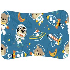 Seamless-pattern-funny-astronaut-outer-space-transportation Velour Seat Head Rest Cushion by Salman4z