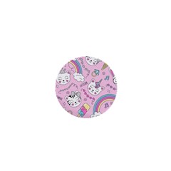 Beautiful-cute-animals-pattern-pink 1  Mini Magnets by Salman4z