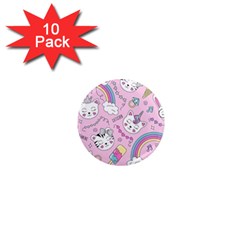 Beautiful-cute-animals-pattern-pink 1  Mini Magnet (10 Pack)  by Salman4z