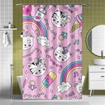 Beautiful-cute-animals-pattern-pink Shower Curtain 48  x 72  (Small)  Curtain(48  X 72 ) - 42.18 x64.8  Curtain(48  X 72 )