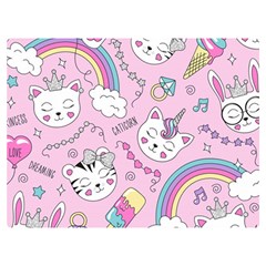 Beautiful-cute-animals-pattern-pink Premium Plush Fleece Blanket (extra Small) by Salman4z