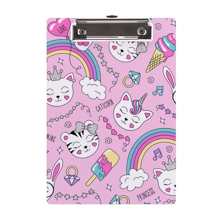 Beautiful-cute-animals-pattern-pink A5 Acrylic Clipboard