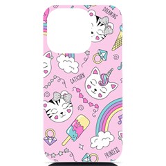 Beautiful-cute-animals-pattern-pink Iphone 14 Pro Black Uv Print Case by Salman4z