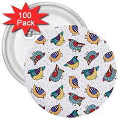 Seamless-pattern-with-hand-drawn-bird-black 3  Buttons (100 Pack)  by Salman4z