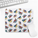 Seamless-pattern-with-hand-drawn-bird-black Large Mousepad Front