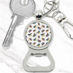 Seamless-pattern-with-hand-drawn-bird-black Bottle Opener Key Chain by Salman4z