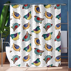 Seamless-pattern-with-hand-drawn-bird-black Shower Curtain 60  X 72  (medium)  by Salman4z