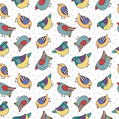 Seamless-pattern-with-hand-drawn-bird-black Play Mat (rectangle) by Salman4z