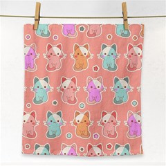 Cute-kawaii-kittens-seamless-pattern Face Towel by Salman4z