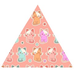 Cute-kawaii-kittens-seamless-pattern Wooden Puzzle Triangle by Salman4z