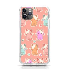 Cute-kawaii-kittens-seamless-pattern Iphone 11 Pro 5 8 Inch Tpu Uv Print Case by Salman4z