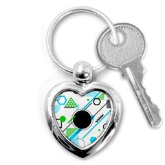 Geometric-shapes-background Key Chain (heart) by Salman4z