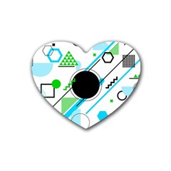 Geometric-shapes-background Rubber Coaster (heart) by Salman4z