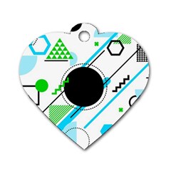 Geometric-shapes-background Dog Tag Heart (one Side) by Salman4z