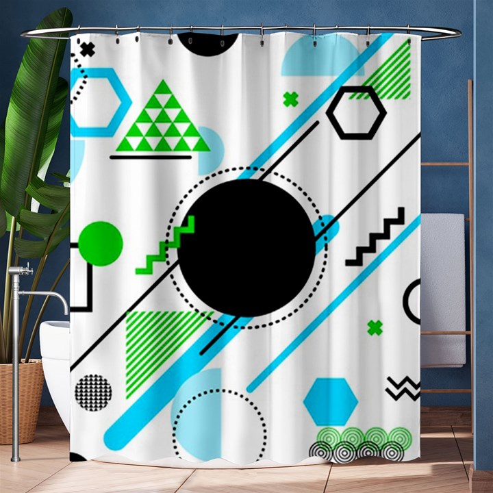 Geometric-shapes-background Shower Curtain 60  x 72  (Medium) 