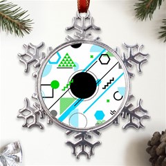 Geometric-shapes-background Metal Large Snowflake Ornament by Salman4z