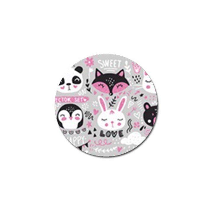 Big-set-with-cute-cartoon-animals-bear-panda-bunny-penguin-cat-fox Golf Ball Marker