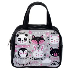 Big-set-with-cute-cartoon-animals-bear-panda-bunny-penguin-cat-fox Classic Handbag (one Side) by Salman4z