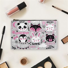 Big-set-with-cute-cartoon-animals-bear-panda-bunny-penguin-cat-fox Cosmetic Bag (medium) by Salman4z