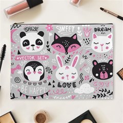 Big-set-with-cute-cartoon-animals-bear-panda-bunny-penguin-cat-fox Cosmetic Bag (xl) by Salman4z